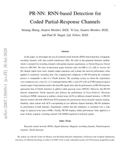 PR-NN: RNN-based Detection for Coded Partial-Response Channels