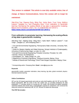 From calibration to parameter learning: Harnessing the scaling effects
  of big data in geoscientific modeling