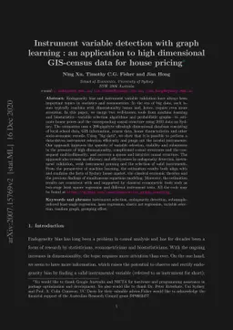 Instrument variable detection with graph learning : an application to
  high dimensional GIS-census data for house pricing