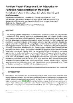 Random Vector Functional Link Networks for Function Approximation on
  Manifolds