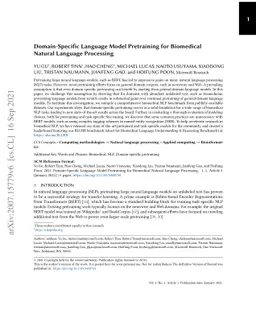Domain-Specific Language Model Pretraining for Biomedical Natural
  Language Processing