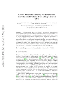 Robust Template Matching via Hierarchical Convolutional Features from a
  Shape Biased CNN