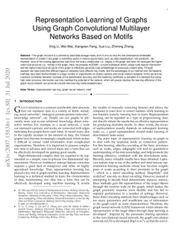 Representation Learning of Graphs Using Graph Convolutional Multilayer
  Networks Based on Motifs