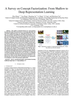 A Survey on Concept Factorization: From Shallow to Deep Representation
  Learning