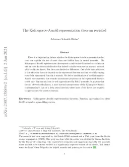 The Kolmogorov-Arnold representation theorem revisited