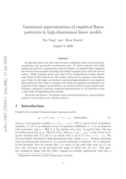 Variational approximations of empirical Bayes posteriors in
  high-dimensional linear models