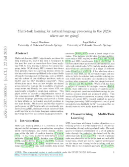 Multi-task learning for natural language processing in the 2020s: where
  are we going?