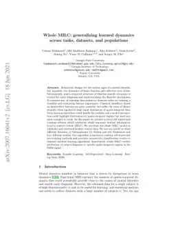 Whole MILC: generalizing learned dynamics across tasks, datasets, and
  populations