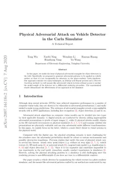 Physical Adversarial Attack on Vehicle Detector in the Carla Simulator