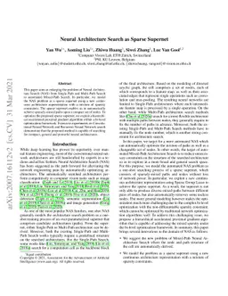 Neural Architecture Search as Sparse Supernet