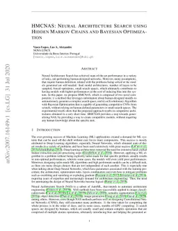 HMCNAS: Neural Architecture Search using Hidden Markov Chains and
  Bayesian Optimization