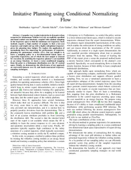 Imitative Planning using Conditional Normalizing Flow