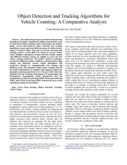 Object Detection and Tracking Algorithms for Vehicle Counting: A
  Comparative Analysis