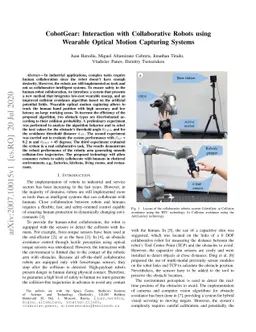CobotGear: Interaction with Collaborative Robots using Wearable Optical
  Motion Capturing Systems
