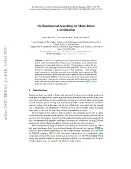 On Randomized Searching for Multi-robot Coordination