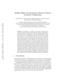Making Affine Correspondences Work in Camera Geometry Computation