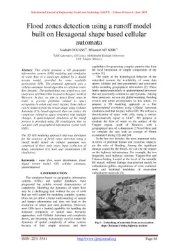 Flood zones detection using a runoff model built on Hexagonal shape
  based cellular automata