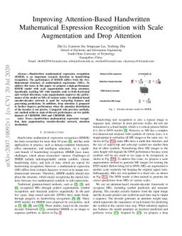 Improving Attention-Based Handwritten Mathematical Expression
  Recognition with Scale Augmentation and Drop Attention