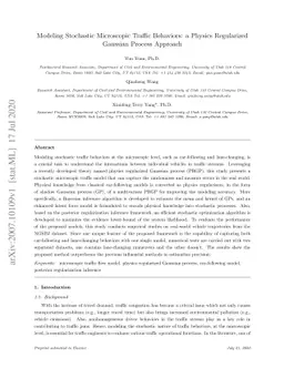 Modeling Stochastic Microscopic Traffic Behaviors: a Physics Regularized
  Gaussian Process Approach