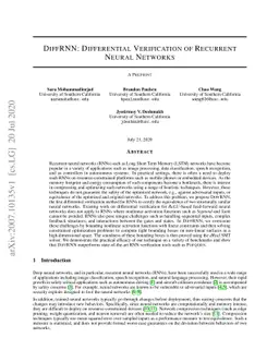 DiffRNN: Differential Verification of Recurrent Neural Networks