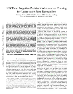 NPCFace: Negative-Positive Collaborative Training for Large-scale Face
  Recognition