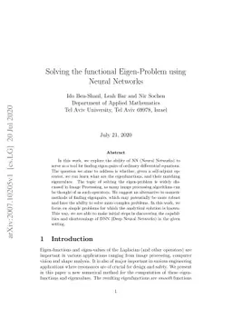 Solving the functional Eigen-Problem using Neural Networks