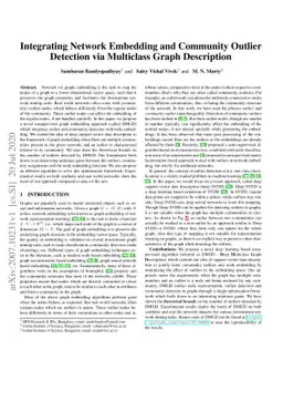 Integrating Network Embedding and Community Outlier Detection via
  Multiclass Graph Description