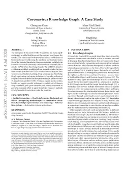 Coronavirus Knowledge Graph: A Case Study