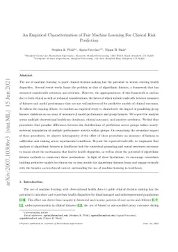 An Empirical Characterization of Fair Machine Learning For Clinical Risk
  Prediction