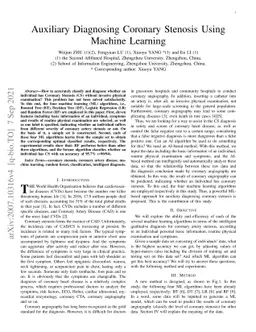 Auxiliary Diagnosing Coronary Stenosis Using Machine Learning