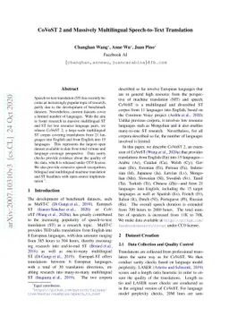 CoVoST 2 and Massively Multilingual Speech-to-Text Translation