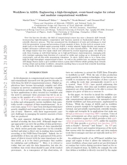 Workflows in AiiDA: Engineering a high-throughput, event-based engine
  for robust and modular computational workflows
