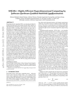 SHEARer: Highly-Efficient Hyperdimensional Computing by
  Software-Hardware Enabled Multifold Approximation