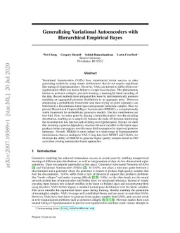 Generalizing Variational Autoencoders with Hierarchical Empirical Bayes