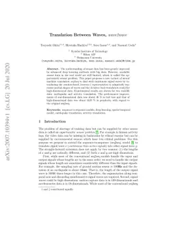 Translation Between Waves, wave2wave