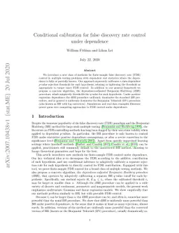 Conditional calibration for false discovery rate control under
  dependence