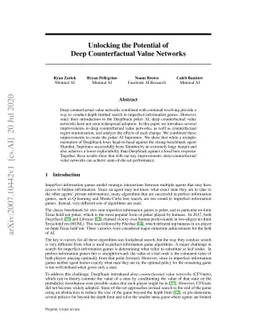 Unlocking the Potential of Deep Counterfactual Value Networks