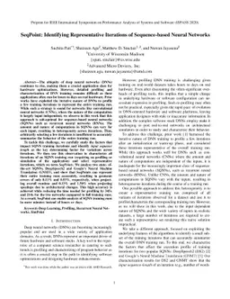 SeqPoint: Identifying Representative Iterations of Sequence-based Neural
  Networks