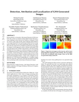 Detection, Attribution and Localization of GAN Generated Images