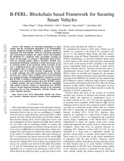 B-FERL: Blockchain based Framework for Securing Smart Vehicles