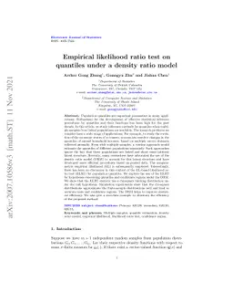 Empirical likelihood ratio test on quantiles under a density ratio model