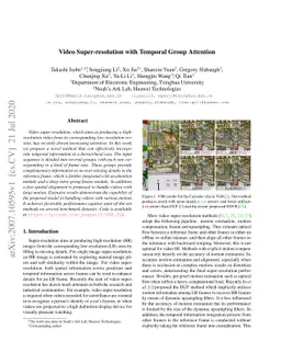 Video Super-resolution with Temporal Group Attention