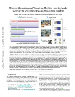 Melody: Generating and Visualizing Machine Learning Model Summary to
  Understand Data and Classifiers Together