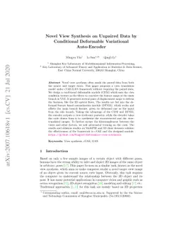 Novel View Synthesis on Unpaired Data by Conditional Deformable
  Variational Auto-Encoder