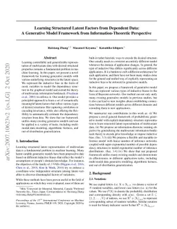 Learning Structured Latent Factors from Dependent Data:A Generative
  Model Framework from Information-Theoretic Perspective