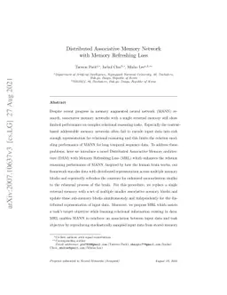 Distributed Associative Memory Network with Memory Refreshing Loss