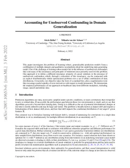 Accounting for Unobserved Confounding in Domain Generalization