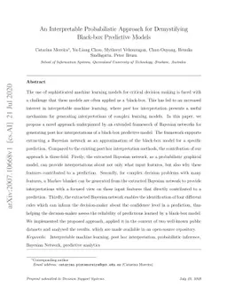 An Interpretable Probabilistic Approach for Demystifying Black-box
  Predictive Models