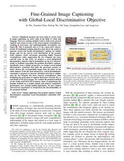 Fine-Grained Image Captioning with Global-Local Discriminative Objective