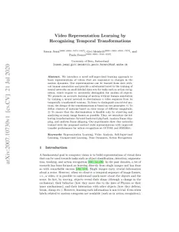 Video Representation Learning by Recognizing Temporal Transformations